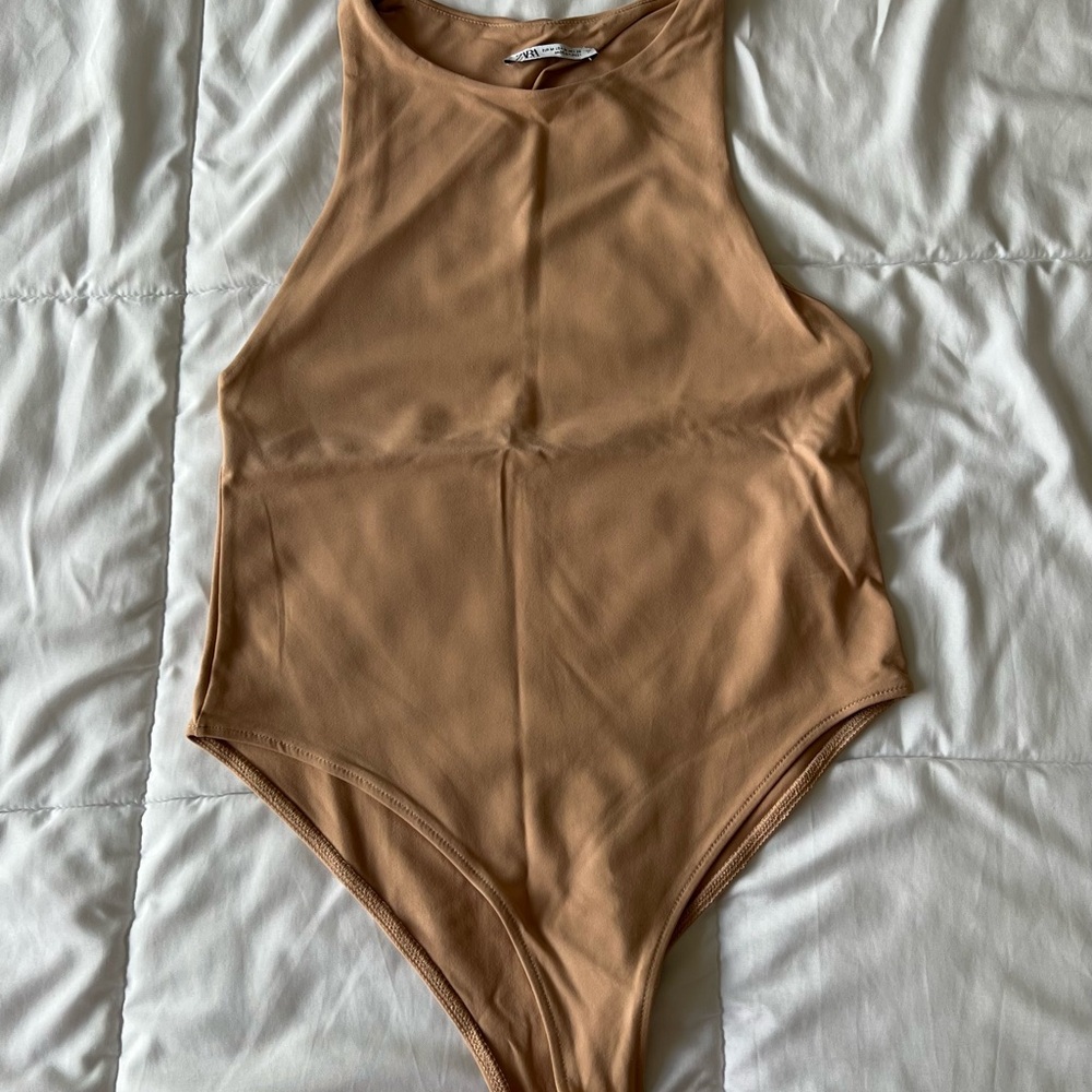 Zara Tan Halter Neck Bodysuit